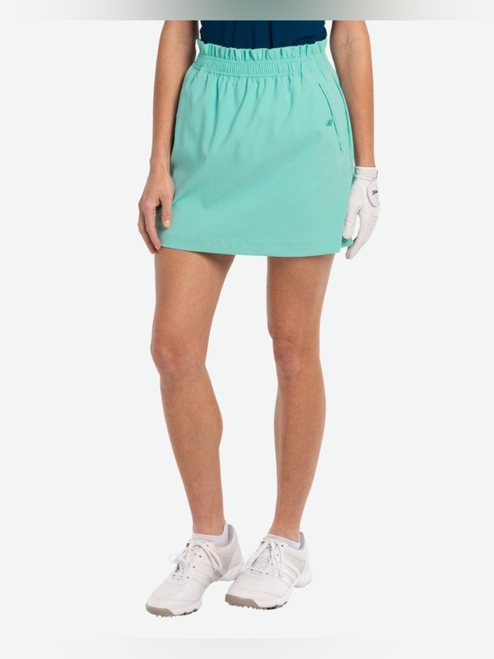 NWT EP New York Tech Stretch Paper Bag Golf Skort Teal Size Medium